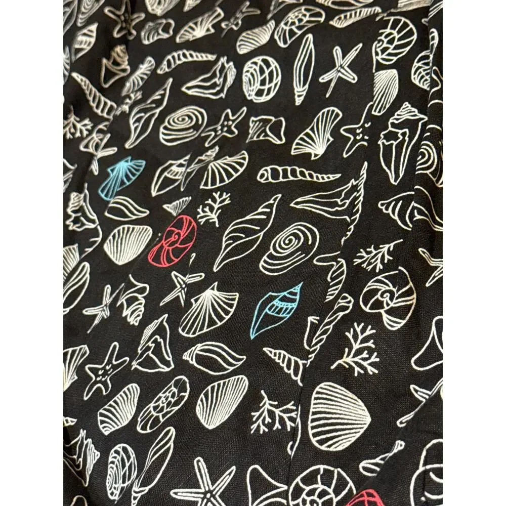 Modcloth Black Linen Blend Mixed Seashell Dress 0 NWT - Picture 4 of 5